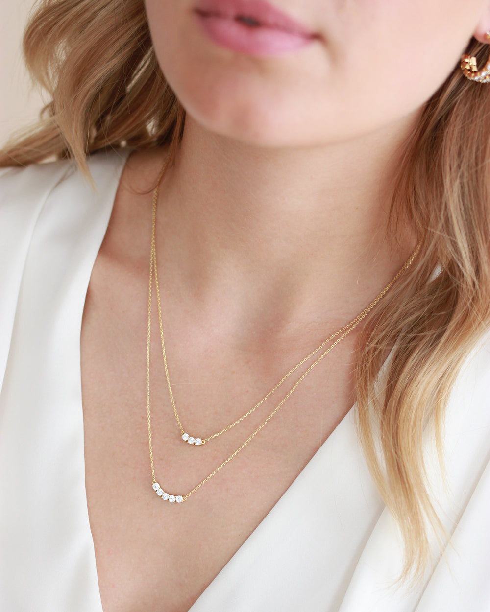 Elegant Tinsley Layered CZ Necklace for Women - Sparkling Cubic Zirconia Pendant Jewelry - Perfect for Parties, Weddings & Date Nights