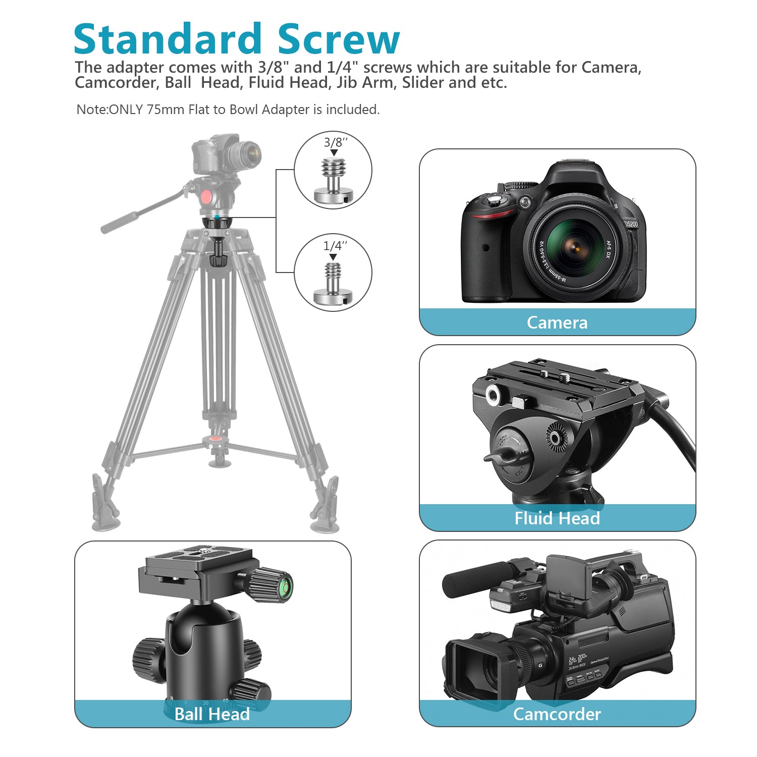 NEEWER 75mm Bowl Adapter - Professional Photography Lighting Accessory for Studio & Outdoor Shoots - Compatible with Bowens Mount Speedlights & Strobes