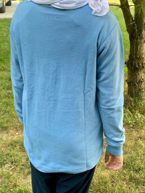 Blue Long Sleeve Polo Shirt for Men - Comfortable Cotton Casual Wear - Perfect for Office, Golf & Outdoor Activities