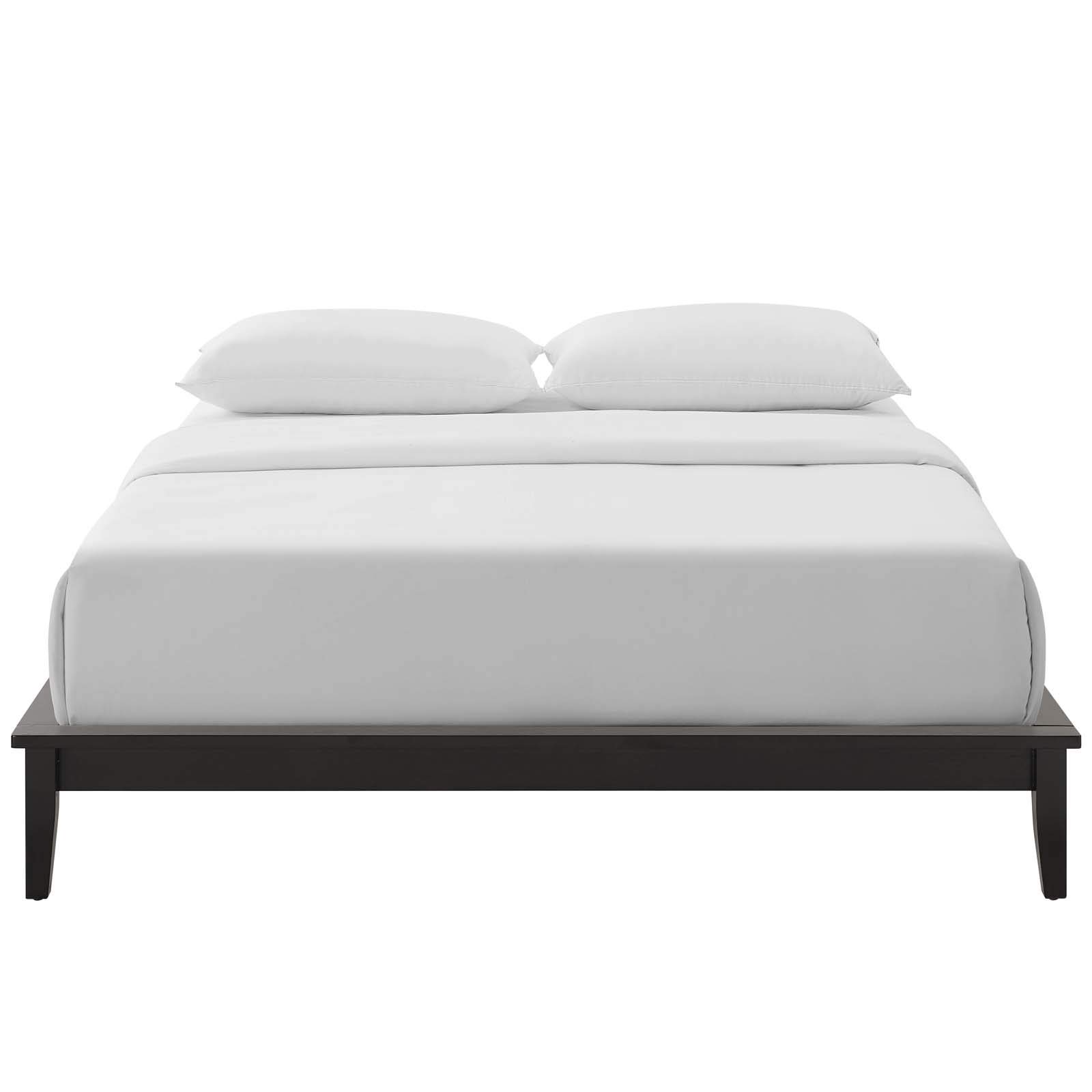 Modern Contemporary Urban Design Wooden Brown Platform Bed Frame for Stylish Bedroom Decor