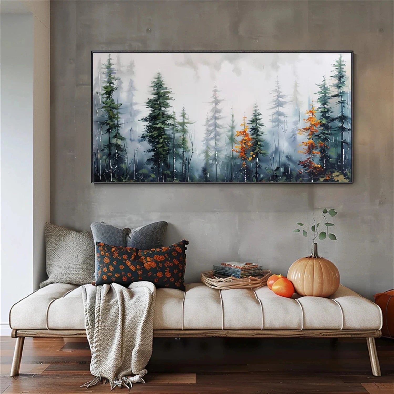 Flower and Tree Painting #FT102 - Handmade Canvas Wall Art for Home Decor, Office, Living Room & Bedroom
