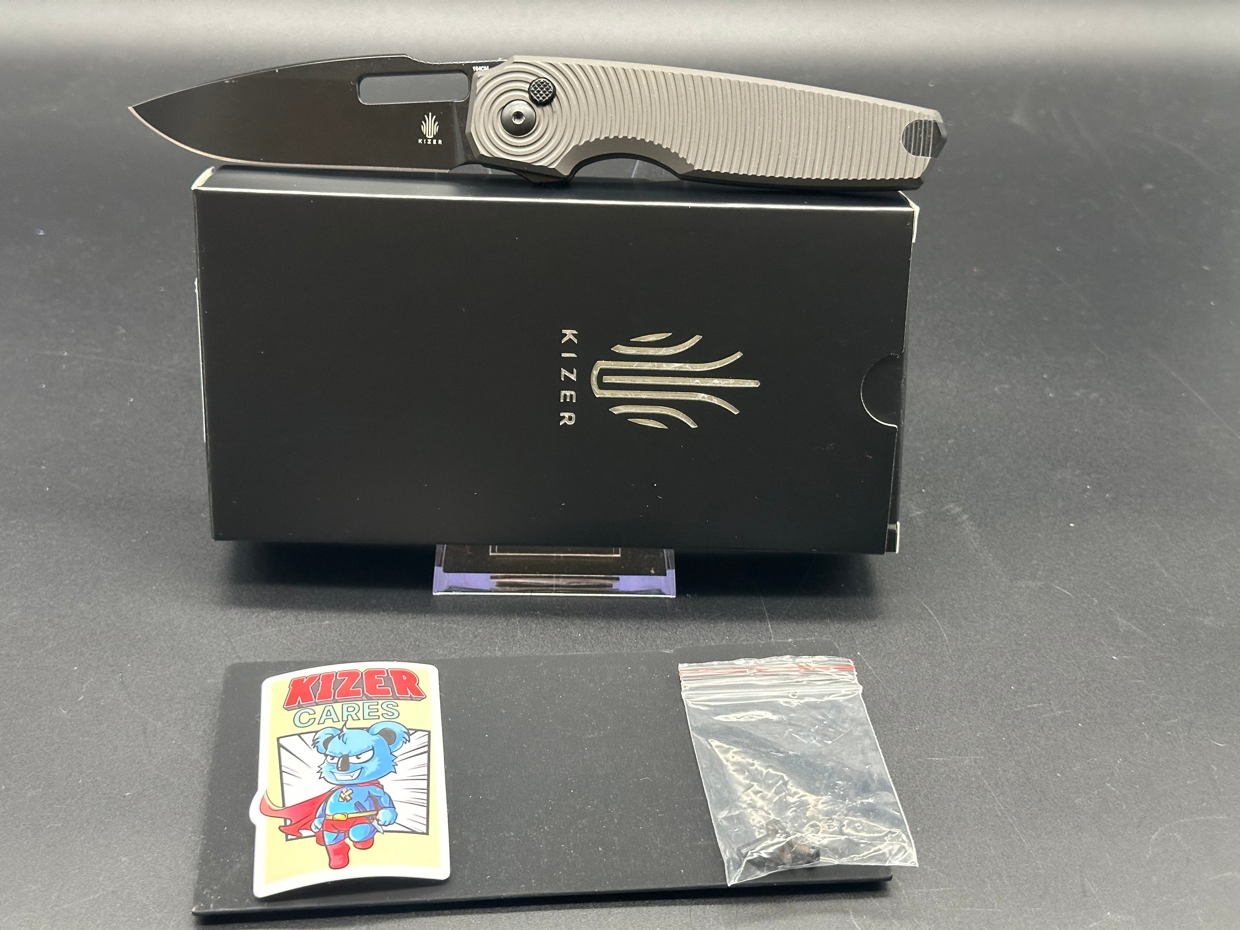 Kizer Dogfish Button Lock Folding Knife - 3.1