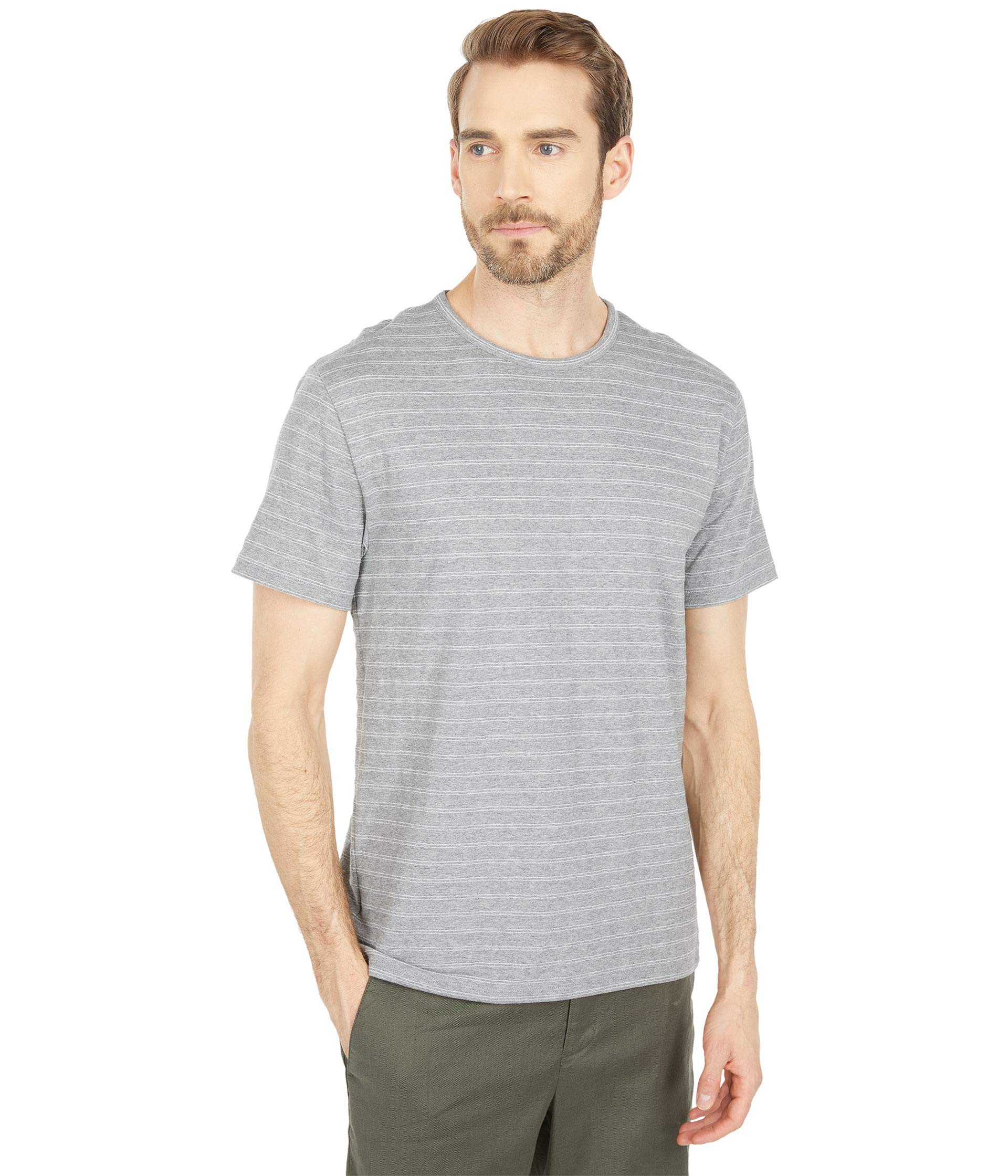Vince Men's Jacquard Stripe Short Sleeve Crew Neck T-Shirt | Casual Summer Top for Work & Weekend Outings
