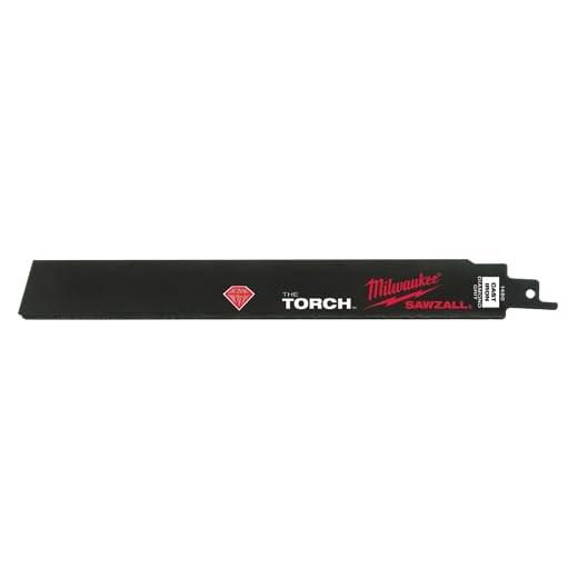 Milwaukee 48-00-1450 9-Inch Diamond Grit Sawzall Reciprocating Saw Blade - Ideal for Cutting Tile, Masonry & Concrete