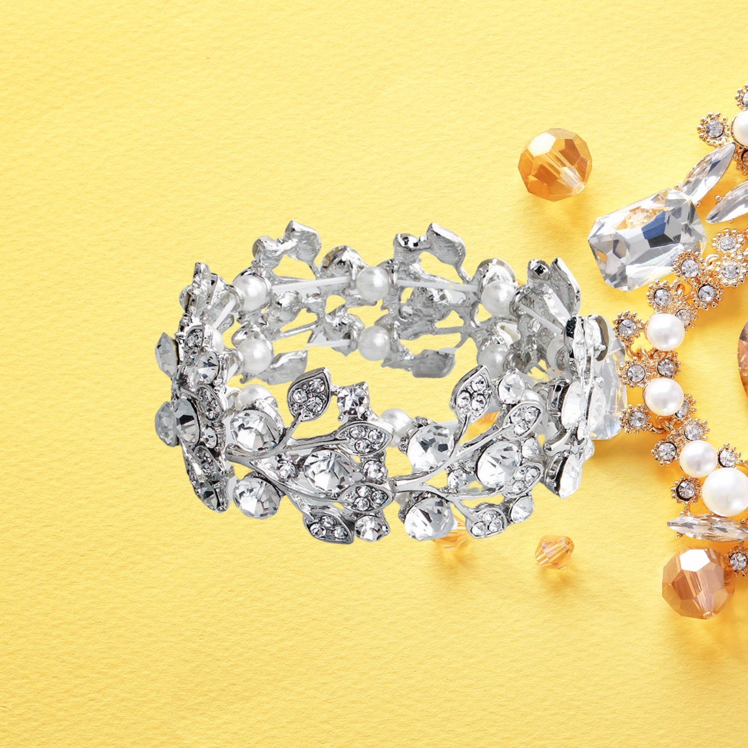 Sparkling Rhinestone Wedding Bracelet for Brides & Bridesmaids - Elegant Silver Tennis Bracelet Jewelry for Weddings, Prom, Parties - Perfect Gift for Women (Ideal for Bridal Showers, Anniversary Gifts & Special Occasions)