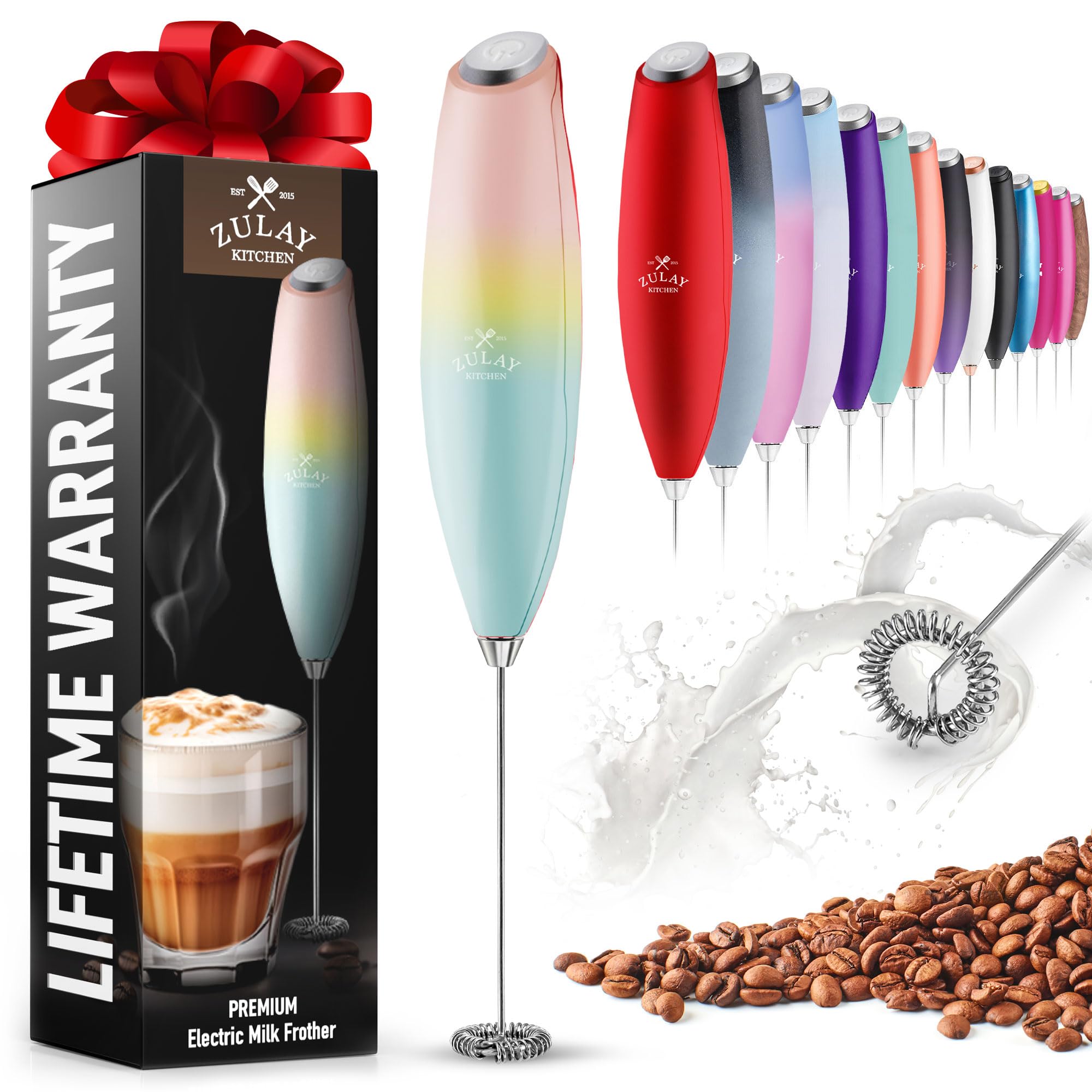 Premium Handheld Milk Frother with Upgraded Titanium Motor - Electric Whisk for Coffee, Latte, Cappuccino, Matcha & Hot Chocolate - Perfect for Home, Office & Café Use