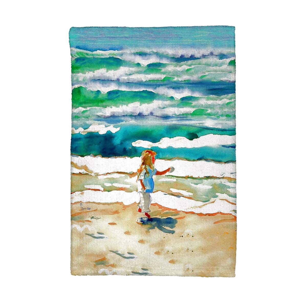 Betsy Drake KT602 Beach-Themed Kitchen Towel for Girls - Absorbent & Decorative Dish Towel for Beach House, Coastal Kitchen, or Summer Entertaining