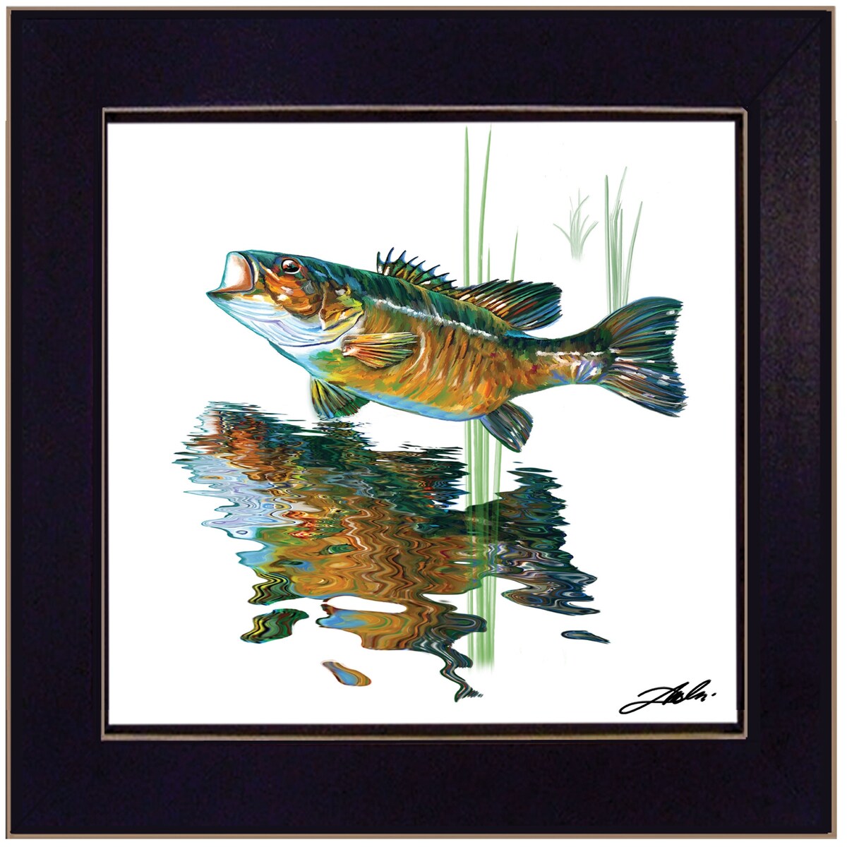 Bass by Tim Dardis - Premium Ready to Hang Framed Art Print with Black Frame - Perfect for Living Room, Bedroom & Office Wall Decor