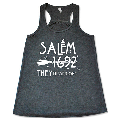 Salem 1692 They Missed One Vintage Witch Trial T-Shirt - Historical Unisex Cotton Tee for Halloween & Witchcraft Enthusiasts