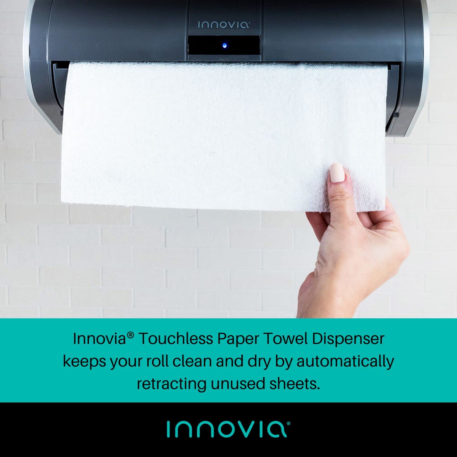 Innovia Automatic Paper Towel Dispenser - Touchless Sensor Technology, Compatible with Most Paper Towel Brands & Sizes, Adjustable Sheet Dispensing, Black Under Cabinet Mount - Ideal for Restaurants, Offices, Kitchens & Public Restrooms