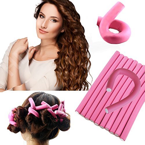 Foreign Holics 6-Piece Hair Rollers Set with 10 Hair Sticks - Professional Curling Iron for Styling & Volume (Multicolor) - Perfect for Home Salon, Wedding & Party Hairstyles