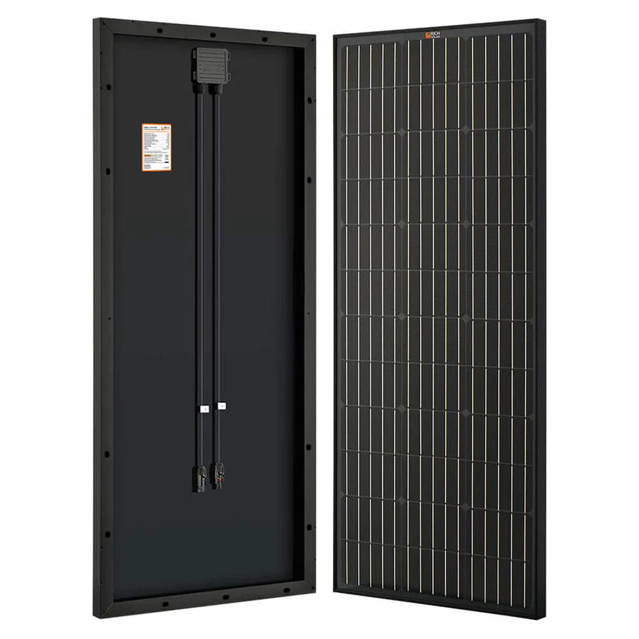 Rich Solar MEGA 100 Watt ONYX Black Monocrystalline Solar Panel - High Efficiency Portable Solar Panel for RV, Boat, Off-Grid & Emergency Power Use