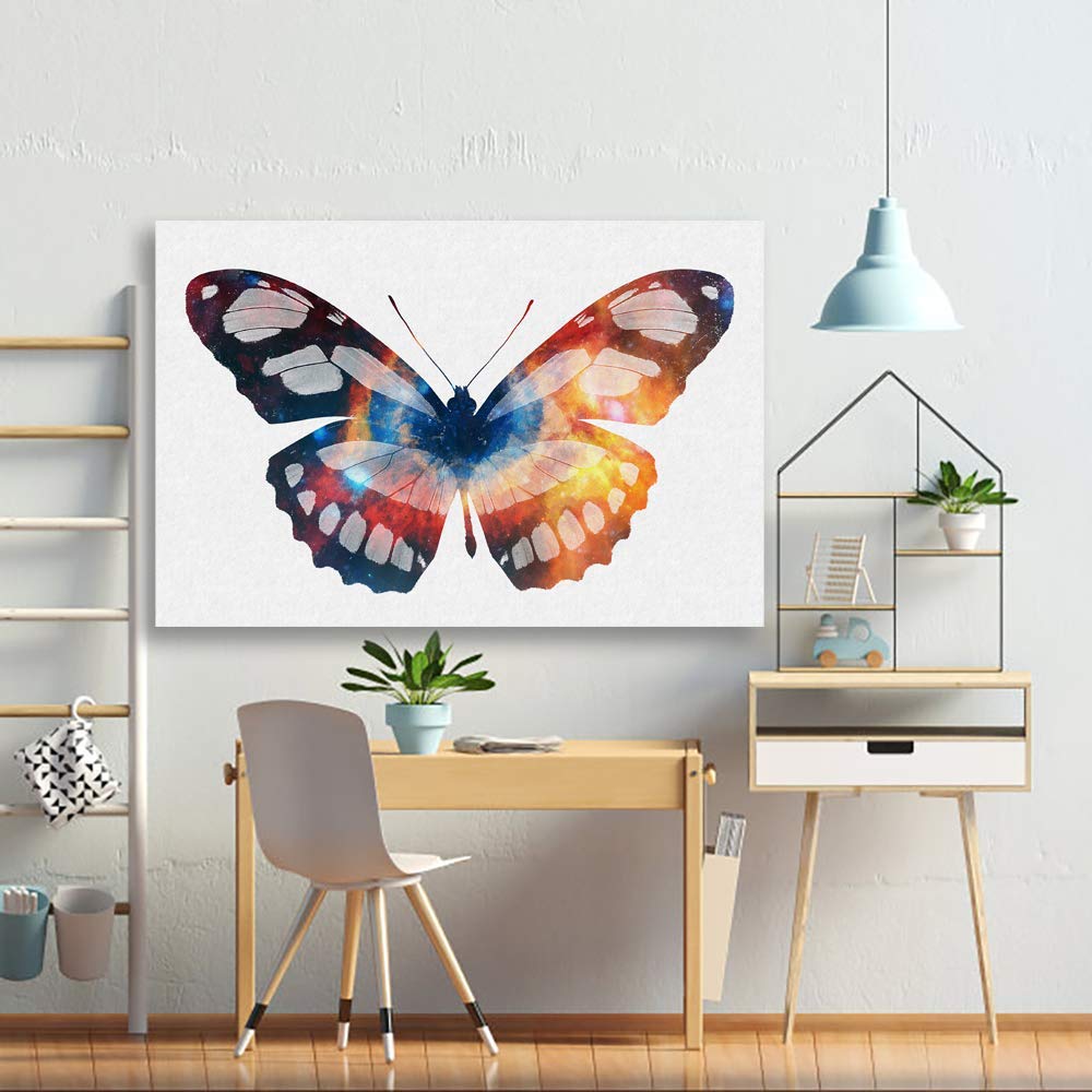 Beautiful Butterfly Giclee Canvas Wall Art - 16x24 Inches Handmade Painting for Bedroom, Living Room, Office & Home Decoration