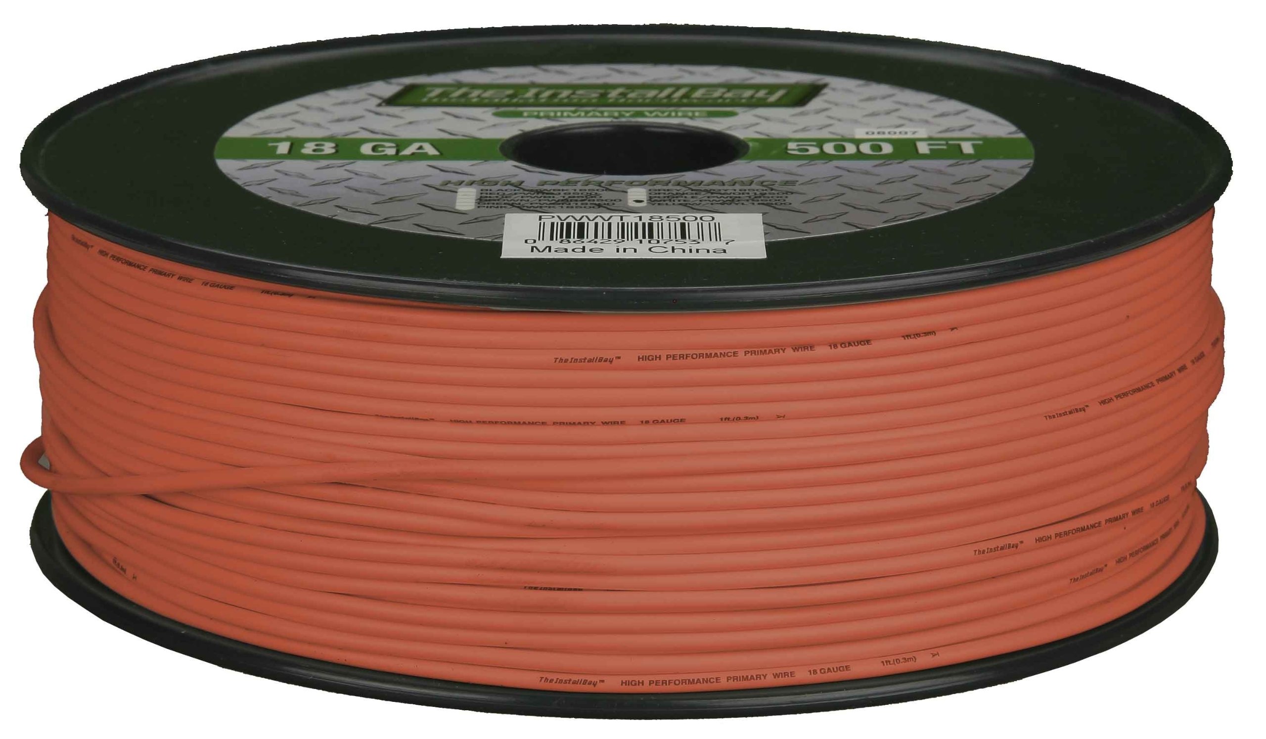 16 Gauge Primary Wire - 500ft Orange Automotive Wire for Car Audio, Trailer Wiring & Marine Electrical Applications