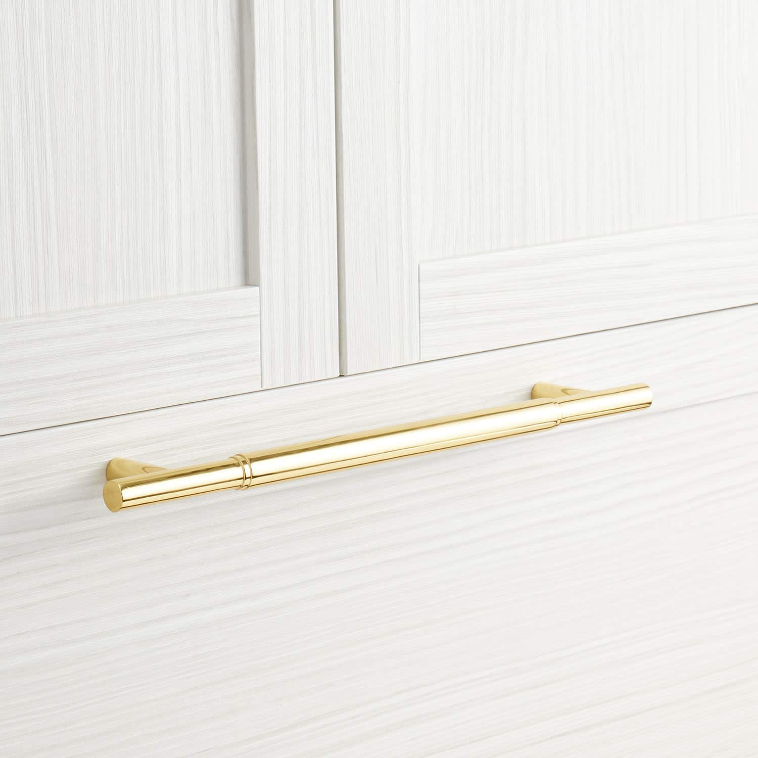 Signature Hardware 450252 Colmar 12 Inch Center to Center Bar Cabinet Pull - Polished Brass Handle for Kitchen Cabinets, Drawers & Appliance Doors | Modern Home Decor & DIY Upgrade