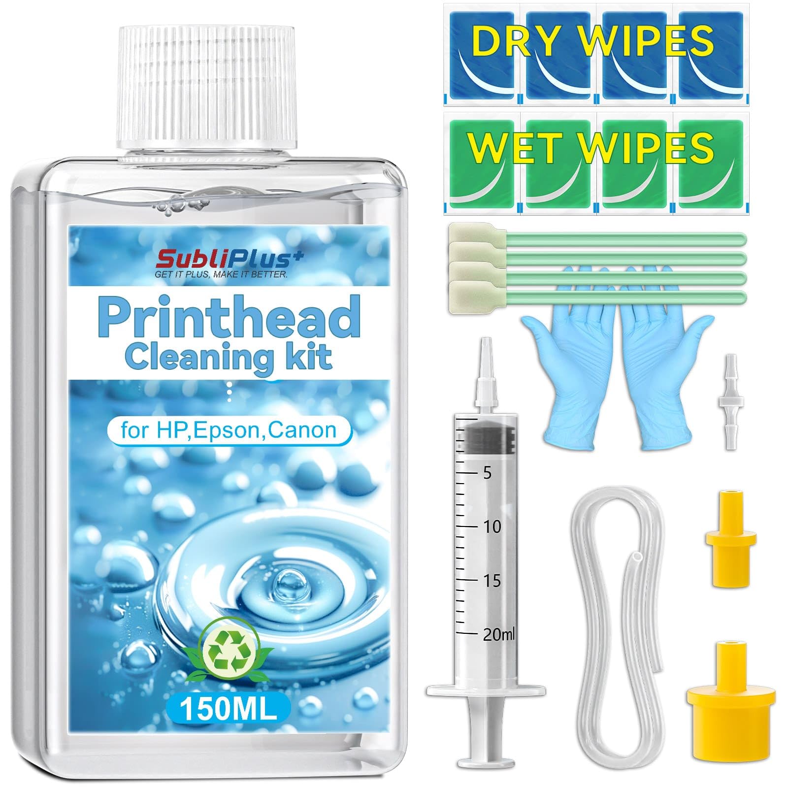 Epson Ecotank Printer Nozzle Cleaning Kit - 150ml Printhead Cleaner Solution for HP Officejet Pro & Canon Pixma Inkjet Printers - Perfect for Home Office & Photo Printing Maintenance