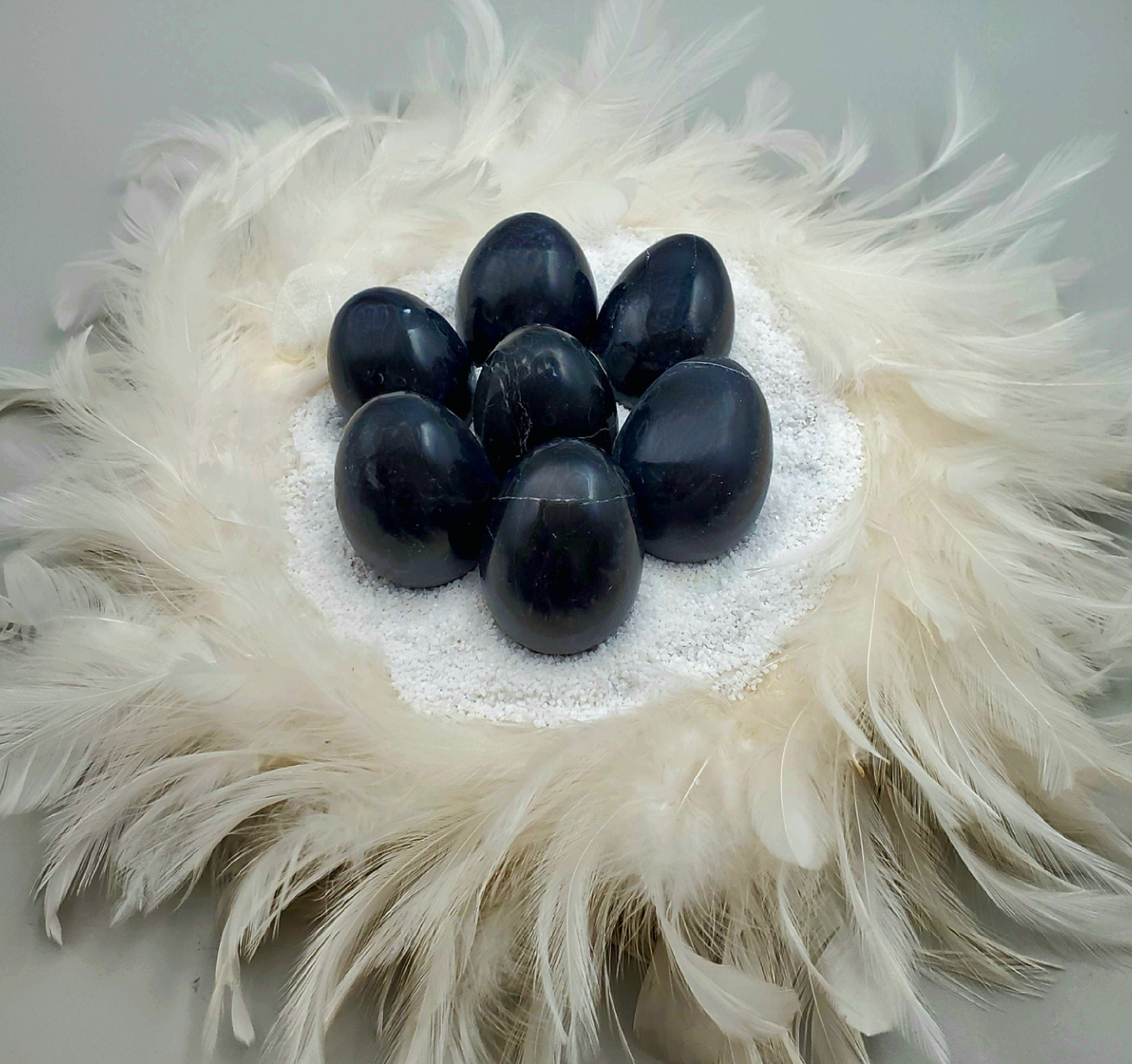 Black Onyx Egg - Natural Healing Crystal for Meditation, Energy Balancing & Home Decor | Perfect for Yoga, Feng Shui & Spiritual Gifts