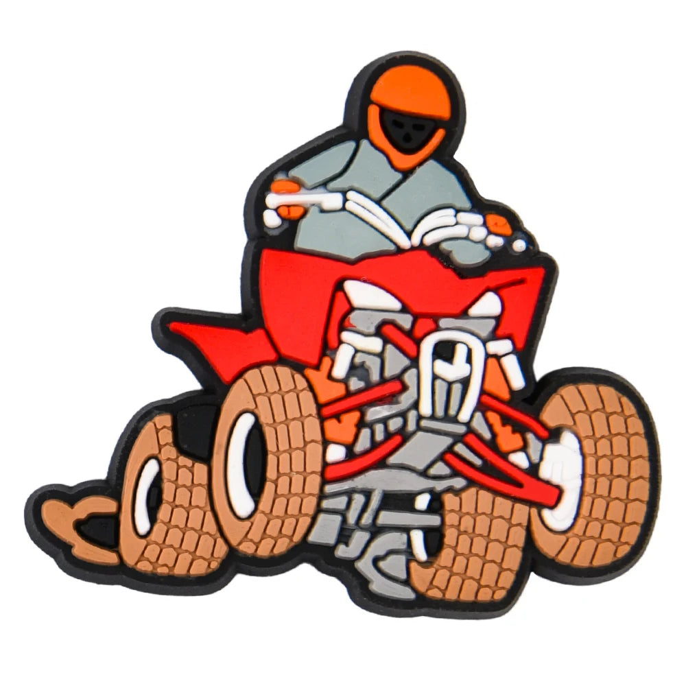 Cool PVC Motorcycle Shoe Charm - Racing Bike Accessories for Men & Women - DIY Shoe Pins & Wristband Decor - Perfect for Bikers, Gifts & Motorcycle Enthusiasts