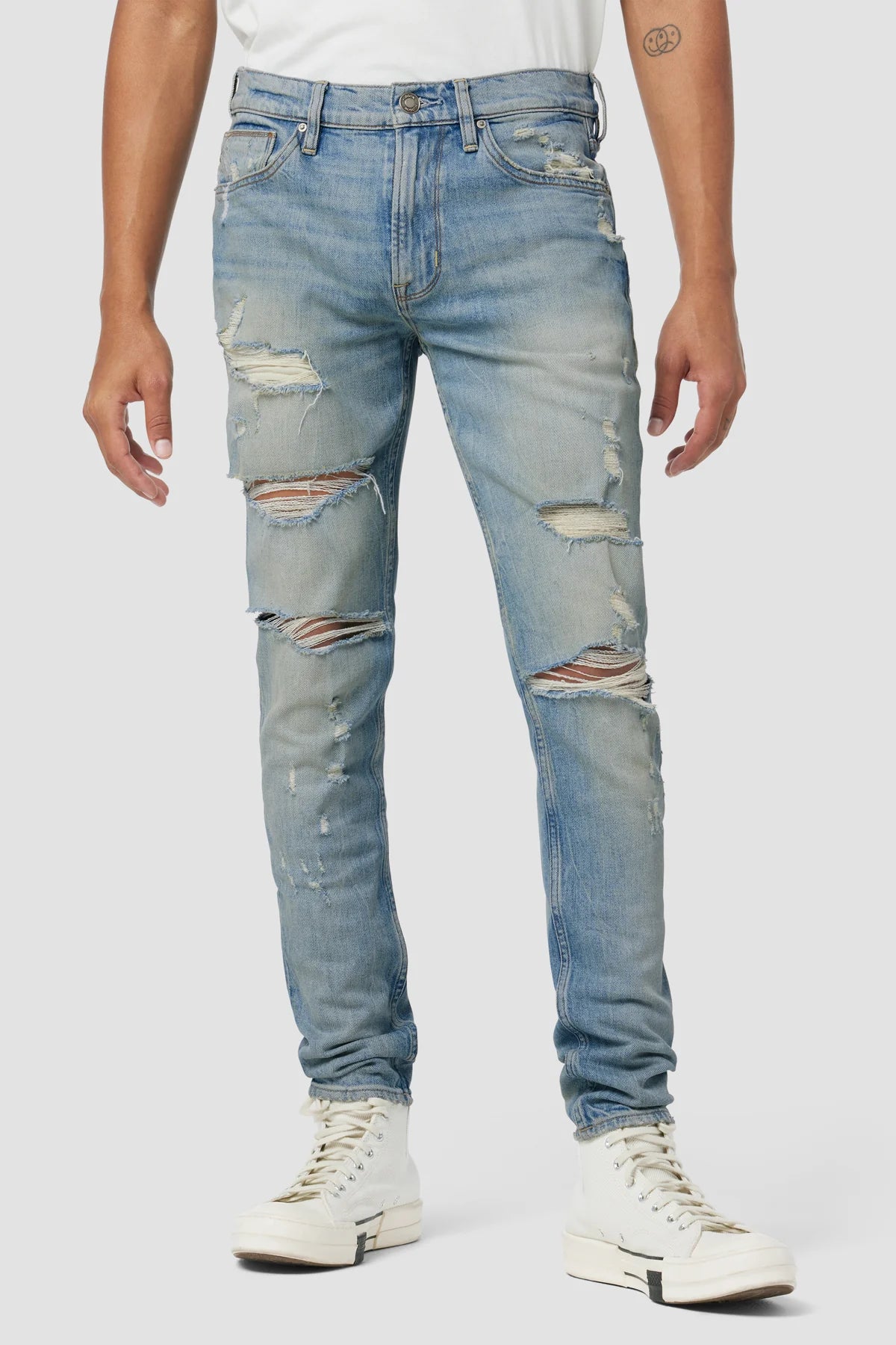 Hudson Zack Men's Skinny Jeans - Slim Fit Stretch Denim Pants for Casual & Streetwear Outfits