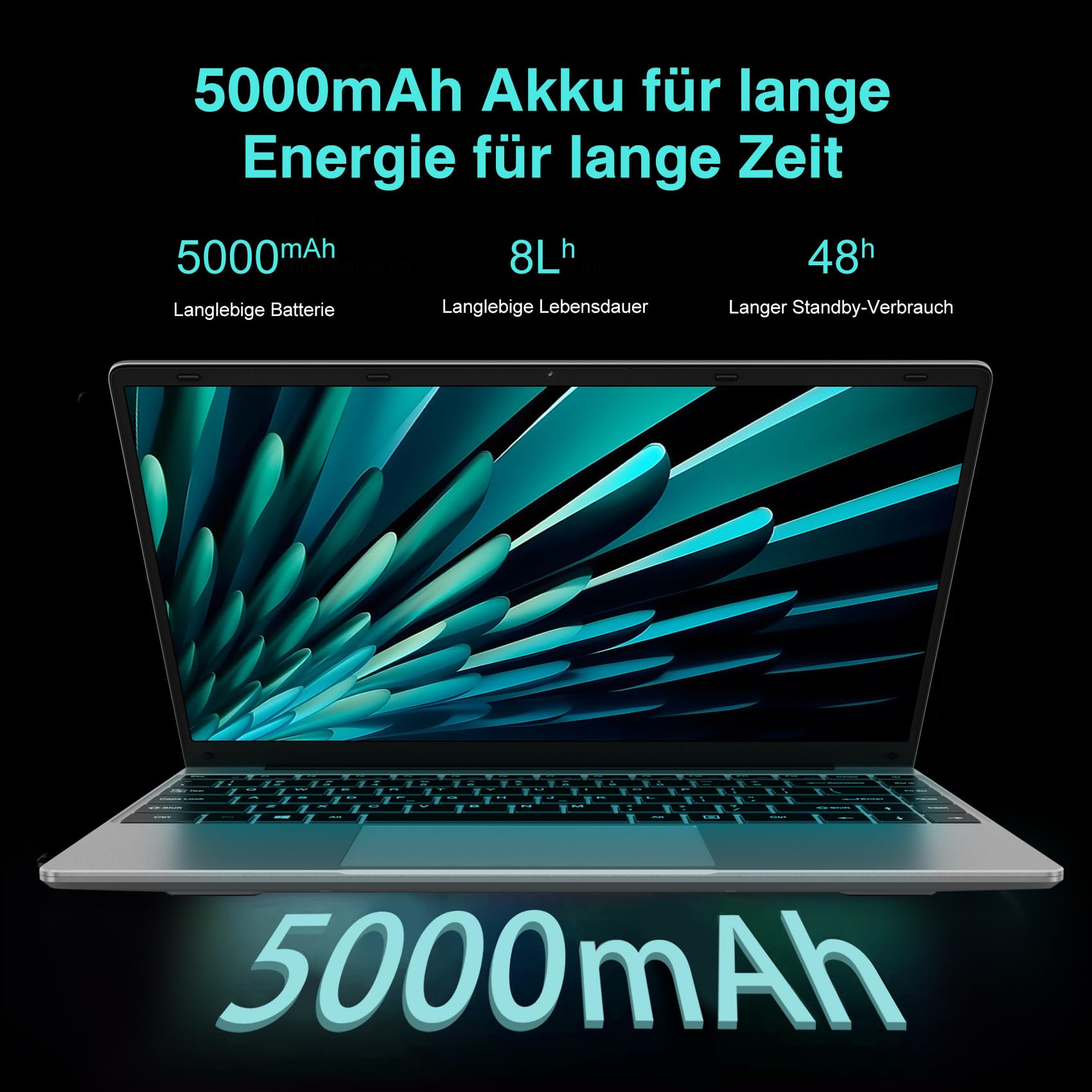 14 Inch Windows 11 Laptop with 5G WiFi, 6GB RAM & 128GB SSD (Expandable to 1TB), Bluetooth 4.2, FHD 1920x1080 Display, Mini Multimedia Port & German Keyboard - Perfect for Remote Work, Online Classes & Business Travel (Film-Grey)