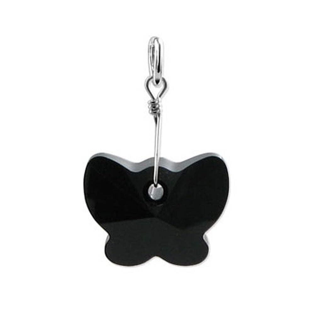 Sterling Silver Butterfly Pendant with Austrian Crystals for Elegant Jewelry