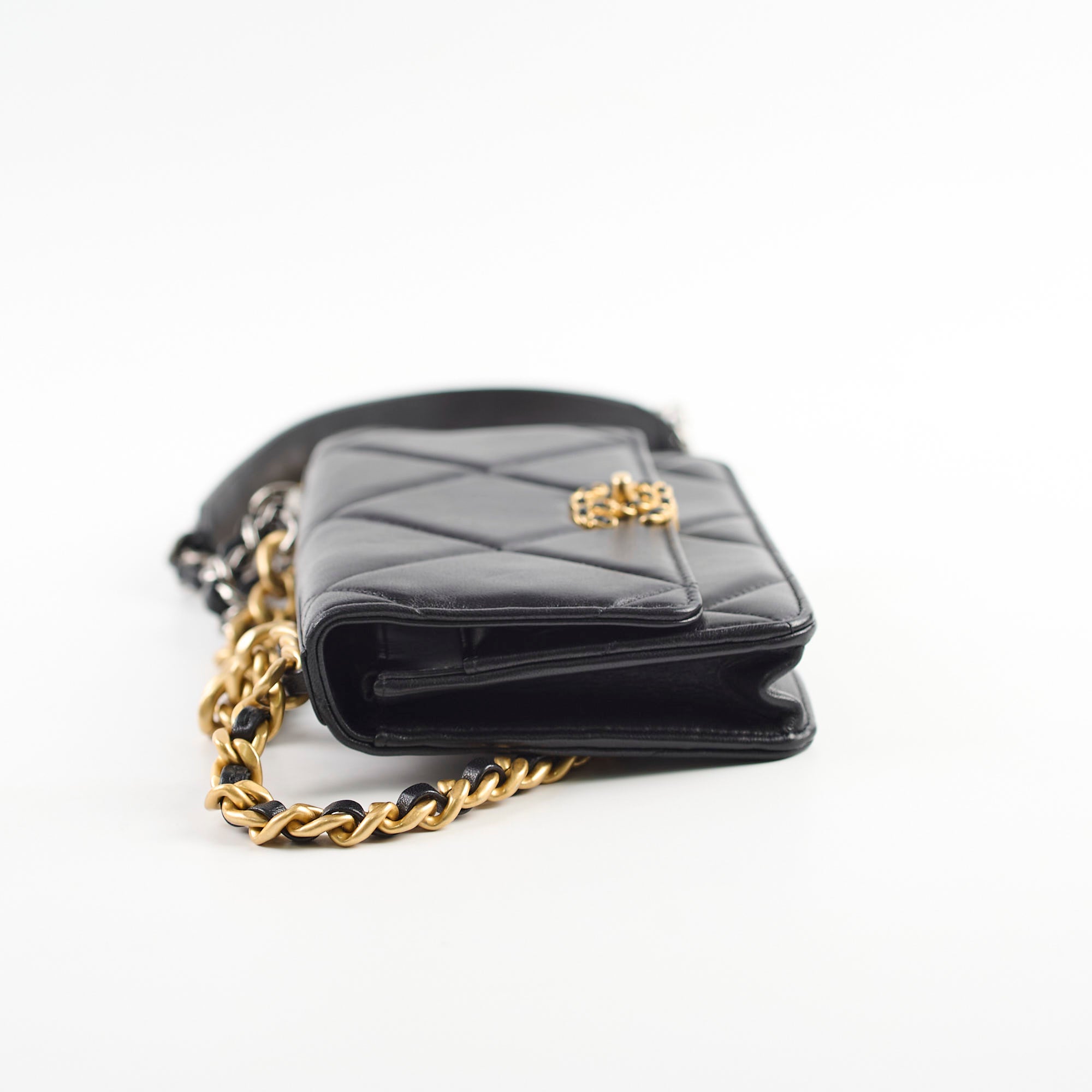 Chanel 19 Wallet On Chain WOC Lambskin Leather Black Crossbody Bag - Luxury Designer Handbag for Women, Perfect for Evening Events & Daily Use