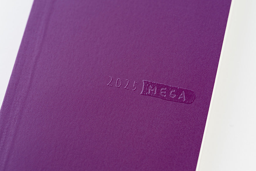 Hobonichi Weeks MEGA 2025 Planner - Softcover Weekly Horizontal Notebook, January Start, Monday Start, English Edition (Rich Purple) | Perfect for Journaling, Scheduling & Productivity Tracking