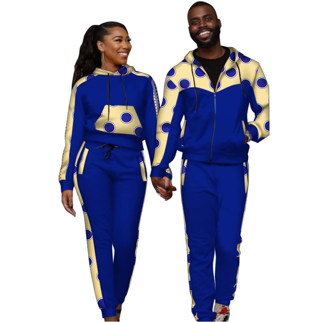 African Print Couple Outfits - 2 Piece Matching Summer Tops & Pants Set for Women & Men | 24FS1009 | Plus Size 4XL | Perfect for Beach Vacations, Cultural Events & Romantic Getaways