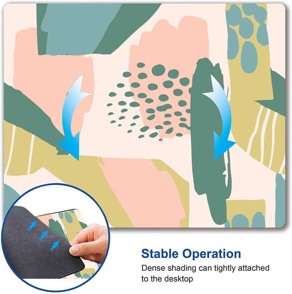 Modern Abstract Artistic Mouse Pad - Boho Style Non-Slip Rubber Base Square Mousepad for Office & Laptop - Waterproof Computer Mouse Mat for Gaming, Work & Home Use