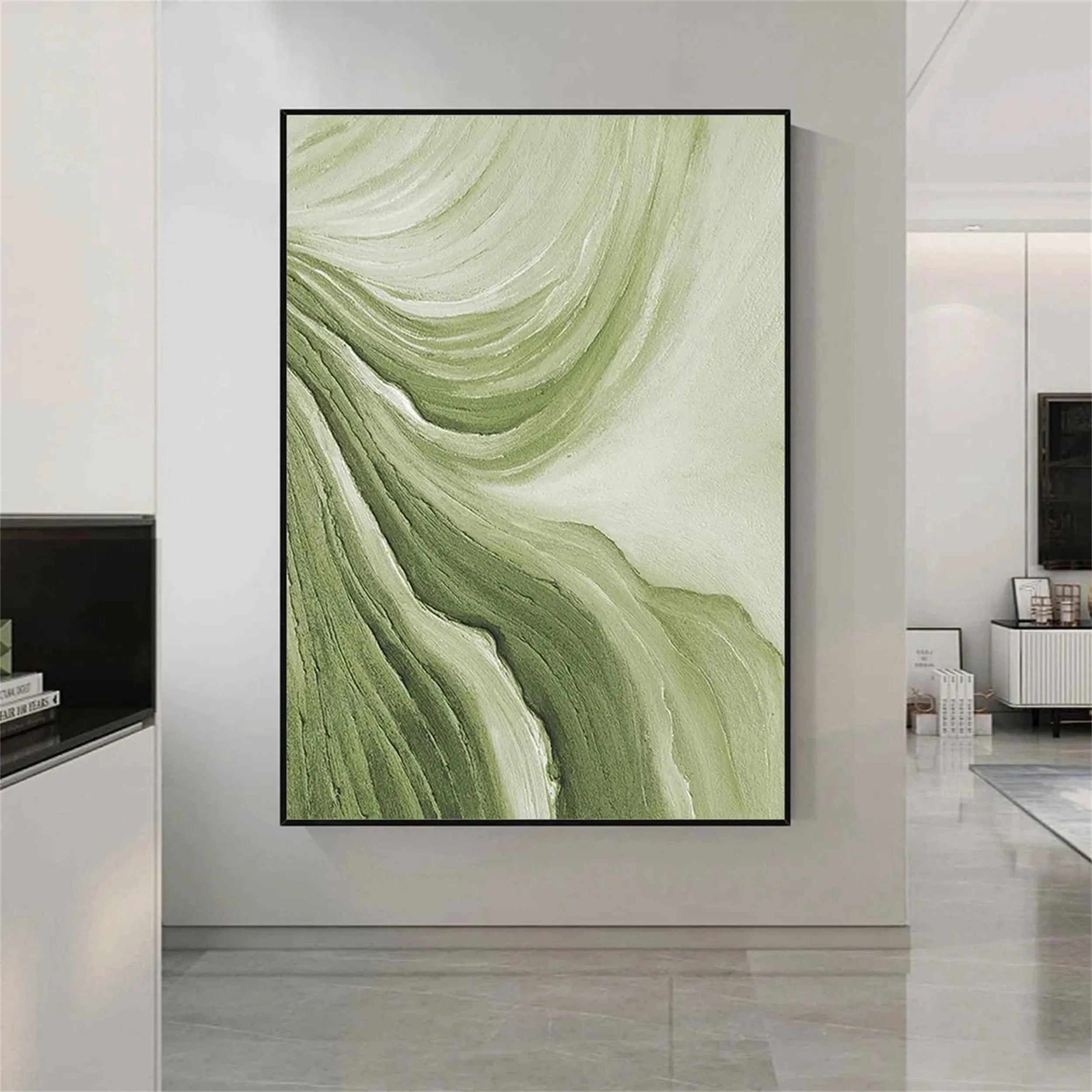 Blue & Green Abstract Wall Art Canvas Print #BG022 - Modern Home Decor for Living Room, Bedroom & Office
