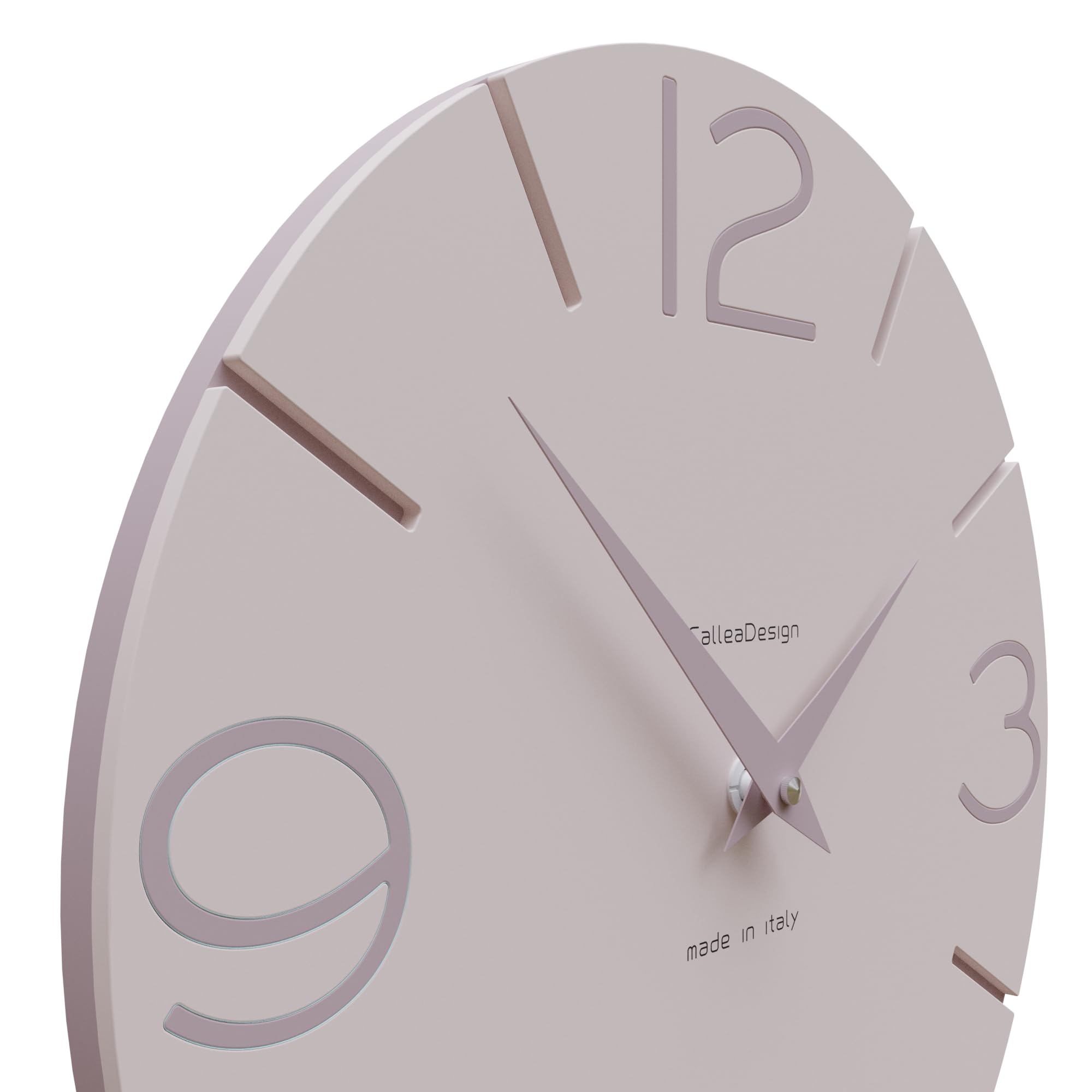 CalleaDesign 11.8 Inch Modern Wall Clock - Smile Shell Pink Decorative Clock for Living Room, Bedroom, Office & Home Decor