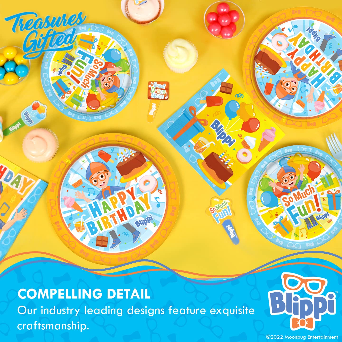 Officially Licensed Blippi Cake Topper Set - Blippi Birthday Party Decorations for Cakes - Fun Blippi Themed Cake Toppers & Party Supplies - Perfect for Kids Birthday Cakes & Celebrations