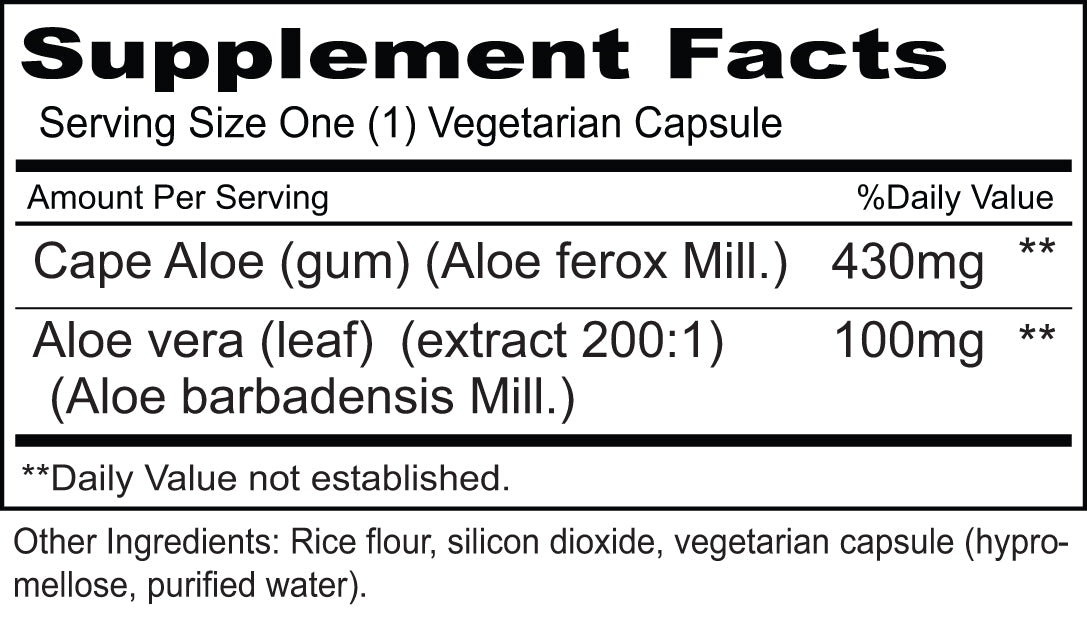 Aloe Complex for Digestive Health - 100 Vegetarian Capsules | Supports Occasional Constipation Relief | Natural Aloe Vera Supplement for Gut Wellness & Detox | Ideal for Daily Digestive Support & Cleansing