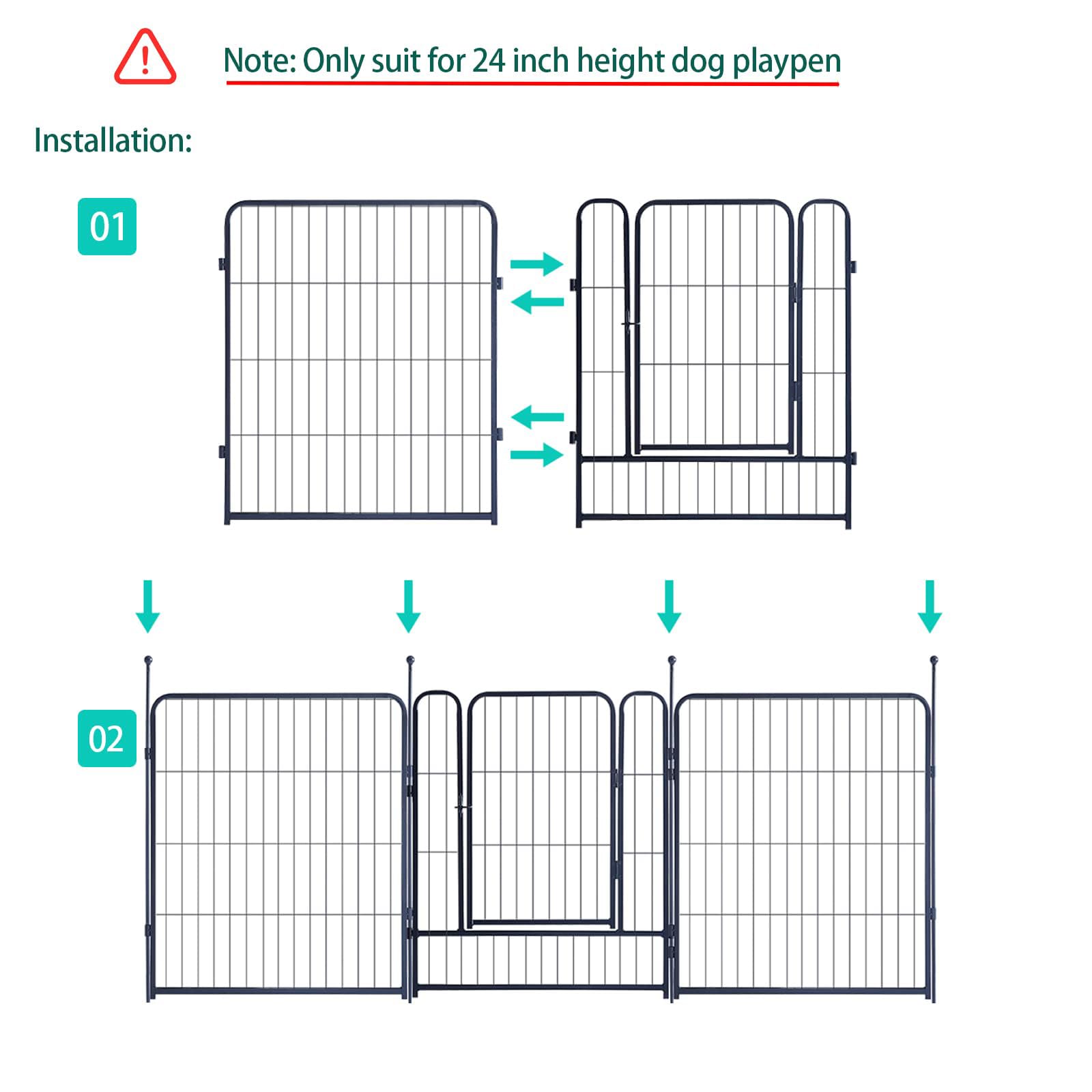 Heavy Duty Dog Playpen Stakes - 36 Inch Metal Replacement Posts for Indoor & Outdoor Pet Enclosures - Secure RV & Backyard Puppy Play Pens (Set of 4) - Perfect for Camping, Travel & Home Use