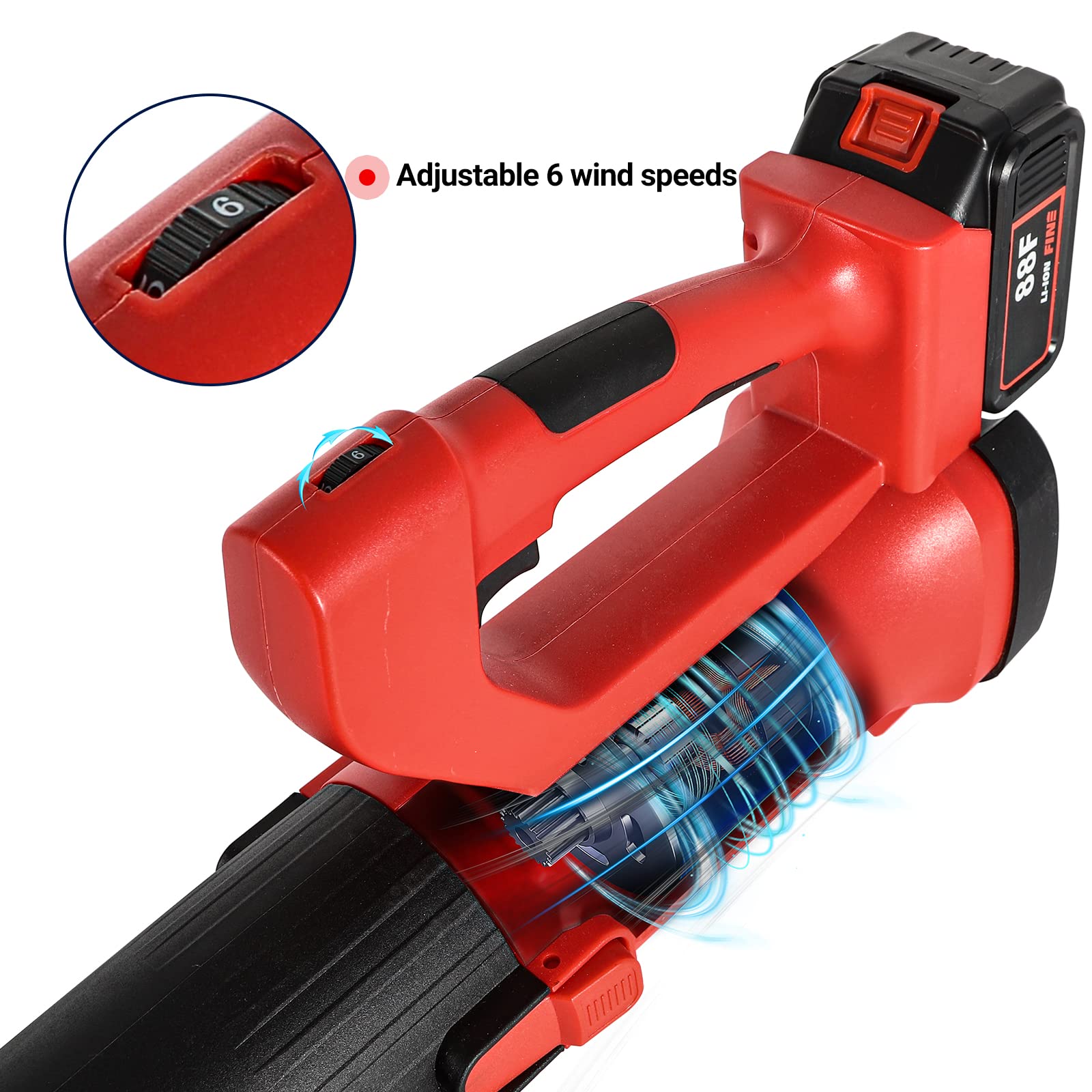 20V Cordless Leaf Blower with Battery & Charger - 17000RPM High Power ZXMT Electric Blower for Lawn Care, Snow Removal | Lightweight Battery-Powered Yard Tool for Home Garden Maintenance (Outdoor Cleaning Equipment)