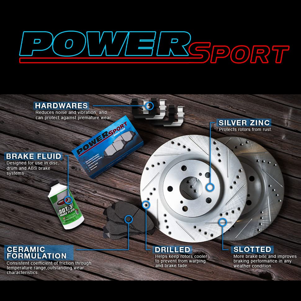Premium Ceramic Front & Rear Brake Pads and Rotors Kit for 1994-1996 Saab 900 - High Performance Braking System with Hardware Included - Perfect for Daily Commuting, City Driving & Highway Safety