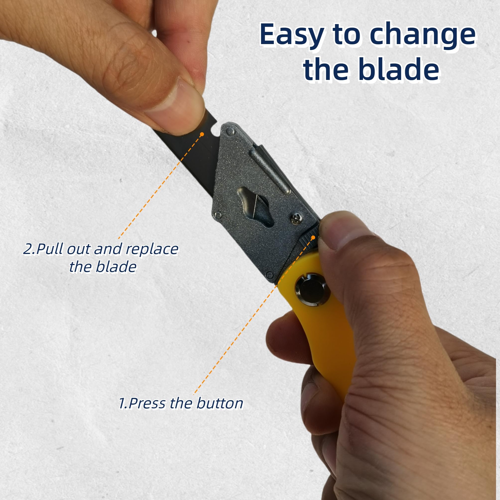 4 Pack Folding Utility Knife with 20 Extra Blades - Heavy Duty Box Cutter for Cardboard, Cartons & Packages | Compact Clip Design for Easy Storage | Perfect for Warehouse, Shipping & Home Use