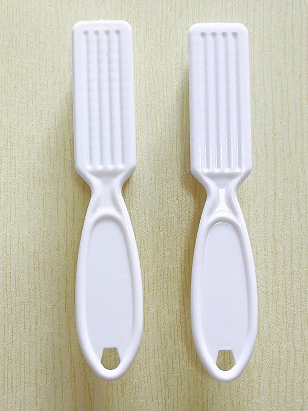 12Pcs Nail Brush Set for Cleaning Fingernails & Toenails - Ergonomic Handle Grip Manicure Pedicure Tools with Soft Bristles - Professional Nail Dust Cleaning Brush for Home, Salon, Spa - Perfect for Women & Men (White)