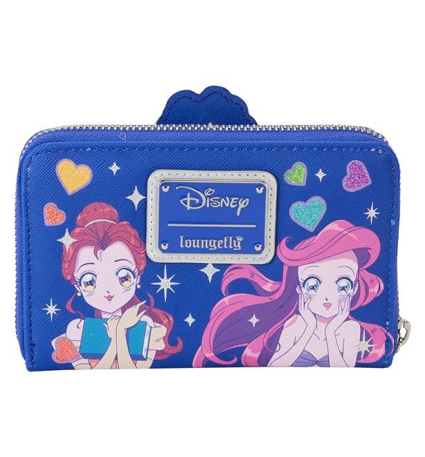 Disney Princess Manga Style Zip Around Wallet - Loungefly Official Licensed Crossbody Wallet for Women | Perfect for Theme Parks, Cosplay & Anime Conventions