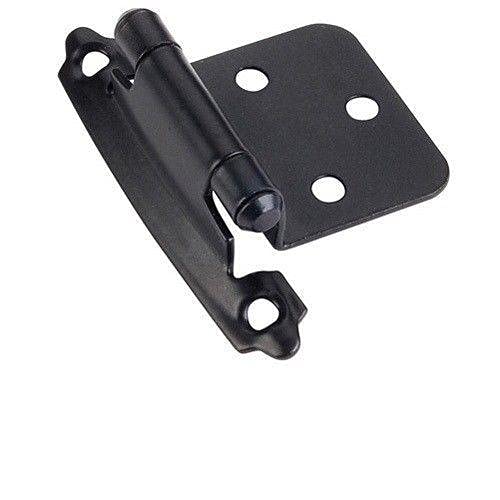 25 Pairs (50pcs) Self-Closing Overlay Flush Cabinet Hinges - Black Kitchen Cabinet Hardware for Doors, Cupboards & Furniture | Perfect for Home Renovation & DIY Projects