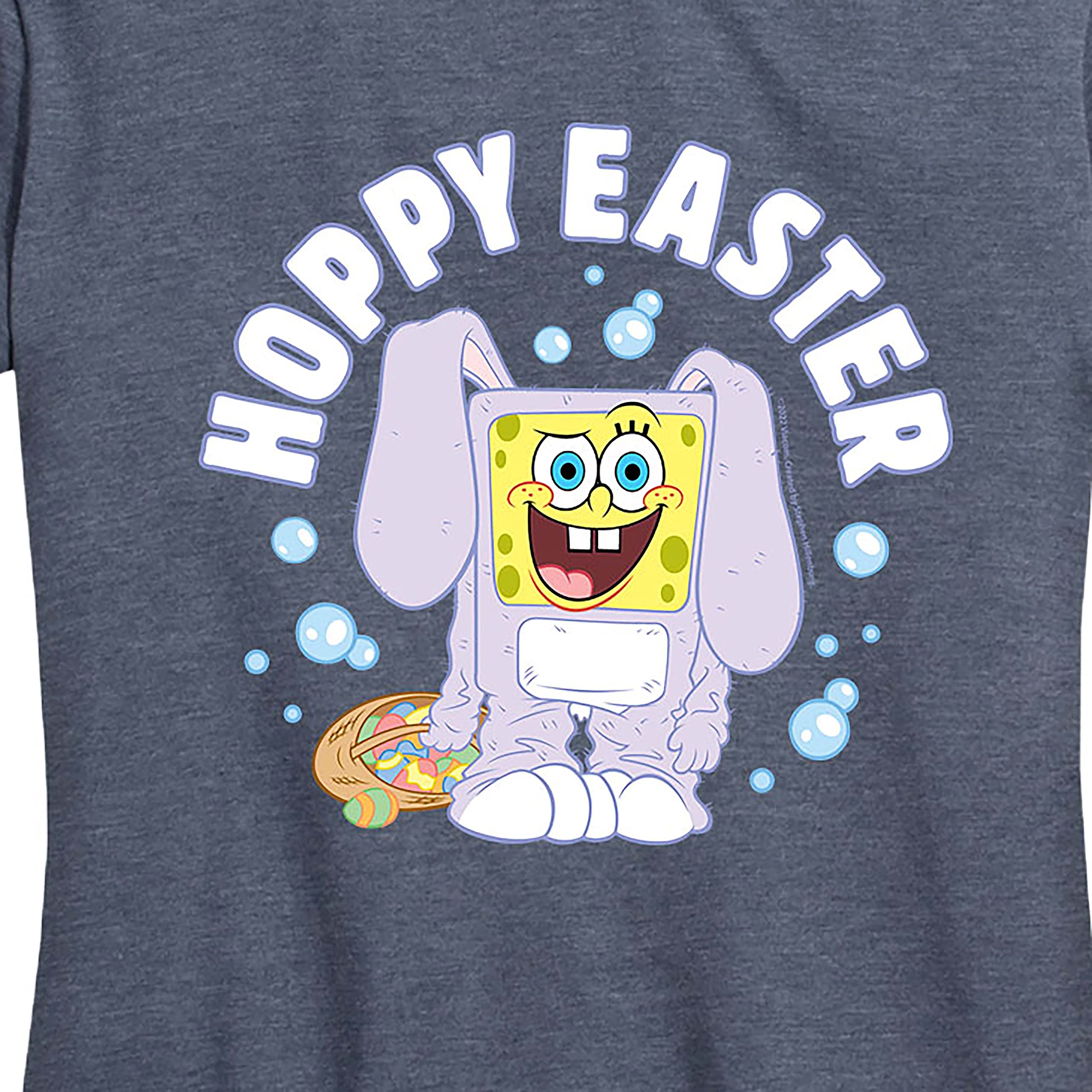HYBRID APPAREL Spongebob Squarepants Easter Egg Women's Graphic T-Shirt - Funny Cartoon Short Sleeve Tee for Women - Perfect for Easter Celebrations, Cosplay & Casual Wear