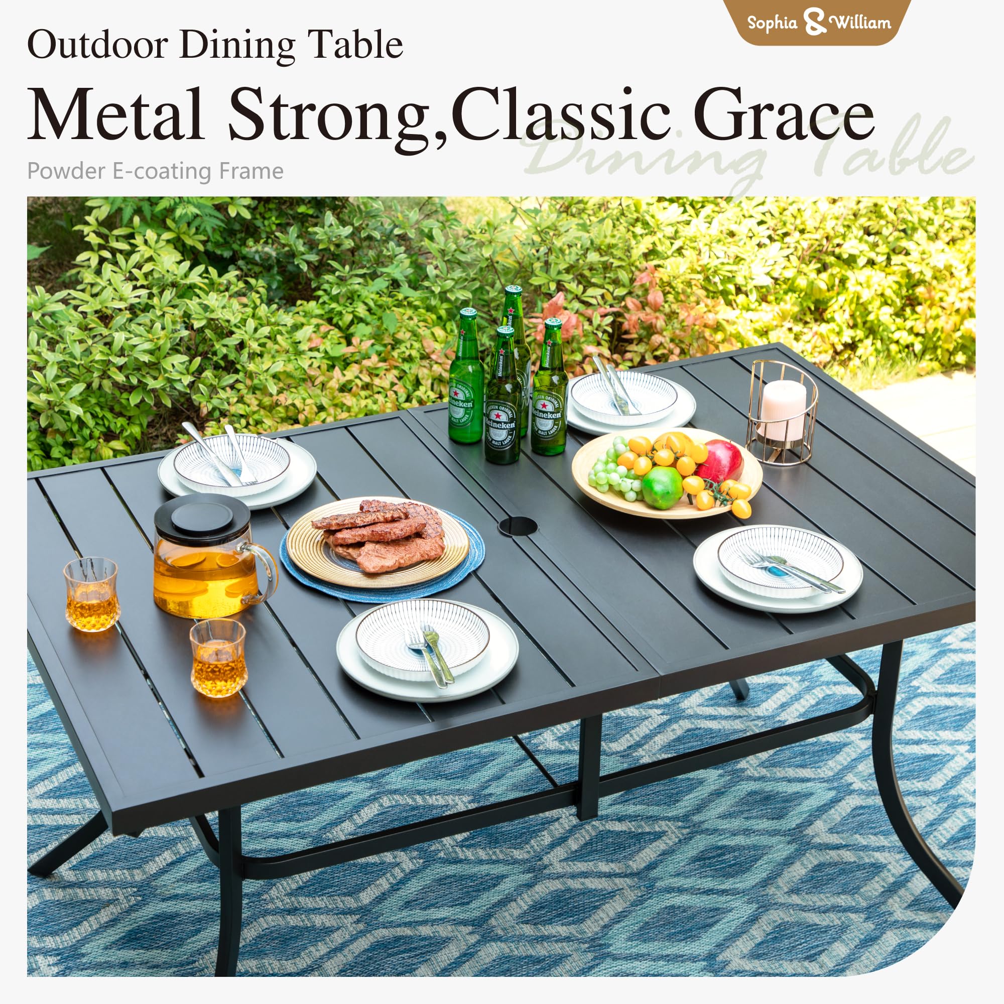 Sophia & William 7-Piece Outdoor Patio Dining Set - 60