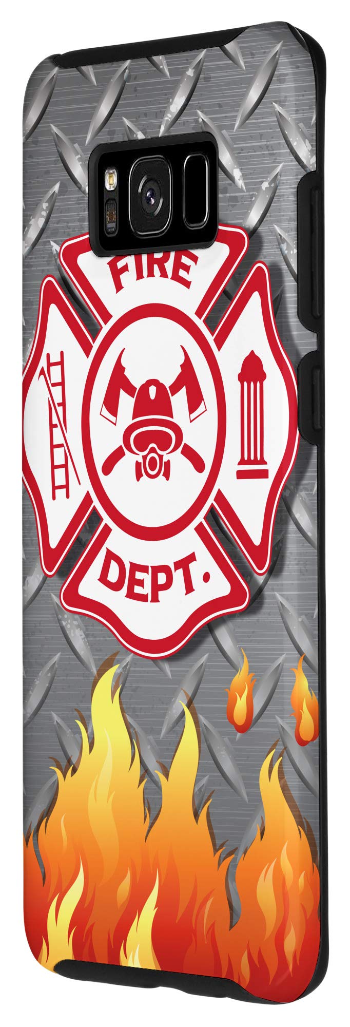 Galaxy S8+ Fire Department Badge Case - Durable Firefighter Themed Phone Cover for First Responders, EMS & Fire Rescue Professionals