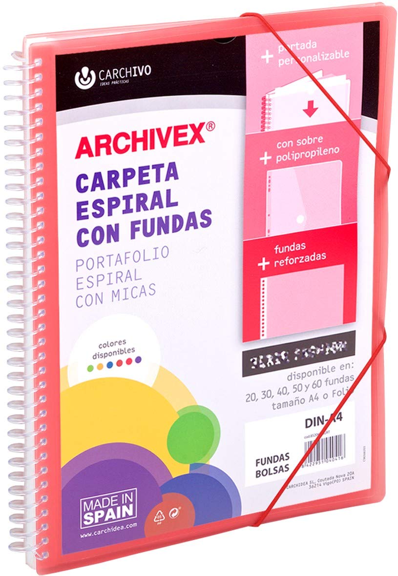 Carchivo 30-Pocket Spiral Binder Organizer - Red Expanding File Folder for Documents, Receipts & School Papers | Perfect for Office, Home & Classroom Organization