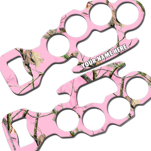 Personalized Knuckle Buster Bottle Opener - Camo Design for Outdoor Camping, BBQ Parties & Tailgating | Add Your Name Custom Engraving