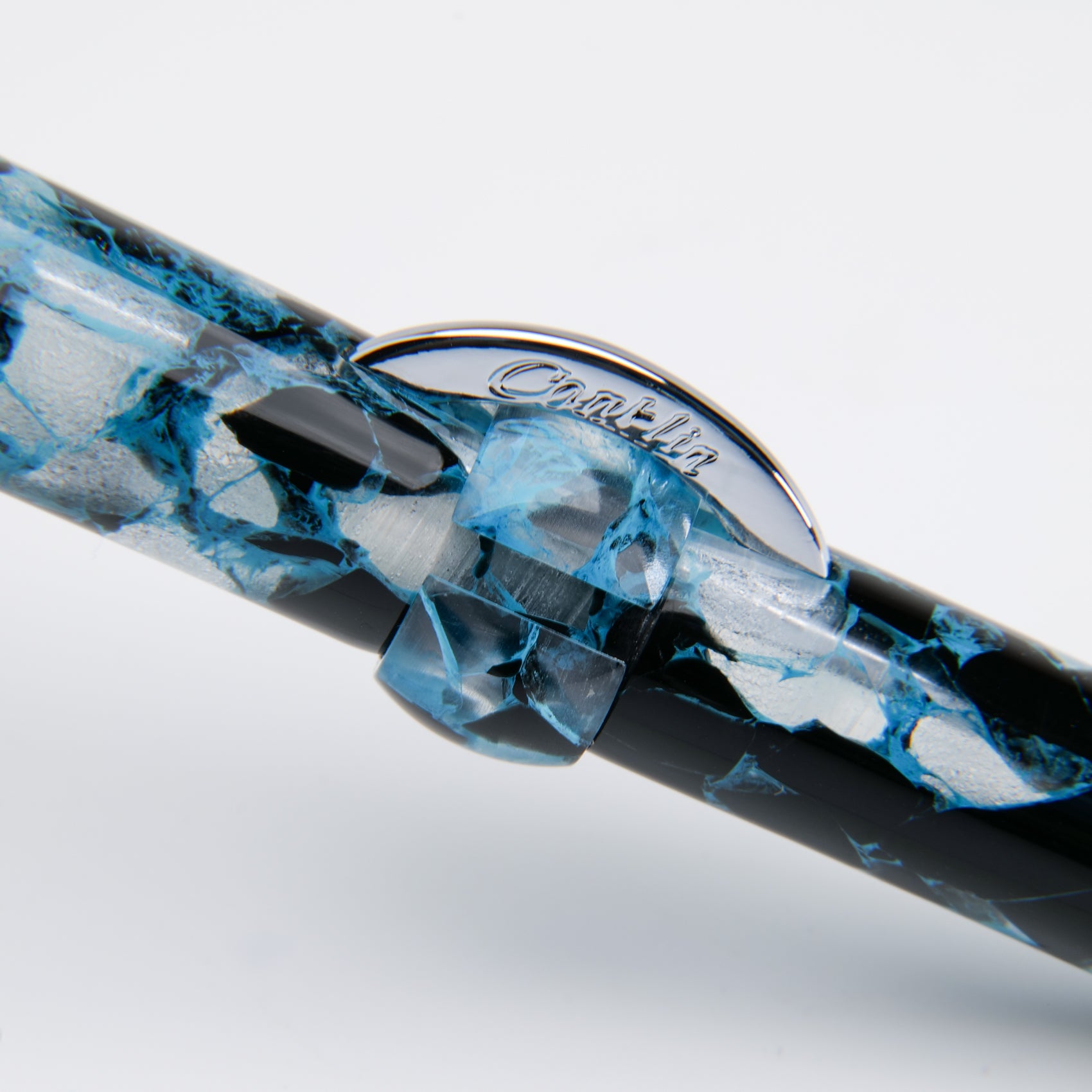 Conklin Mark Twain Crescent Filler Fountain Pen - Blue Array - Premium Writing Instrument for Calligraphy, Journaling & Gift Giving