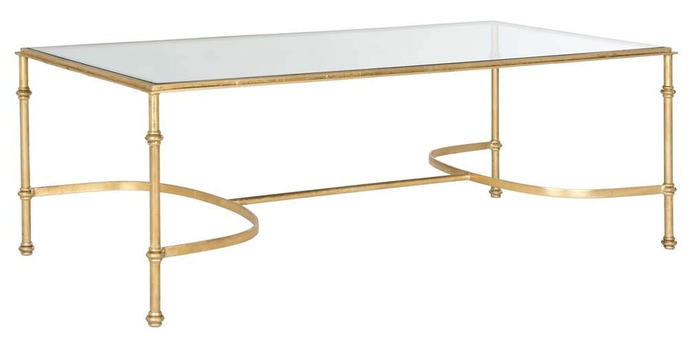 Safavieh Lucille Gold Coffee Table - Modern Living Room Furniture for Small Spaces, Home Decor, and Entertaining Guests