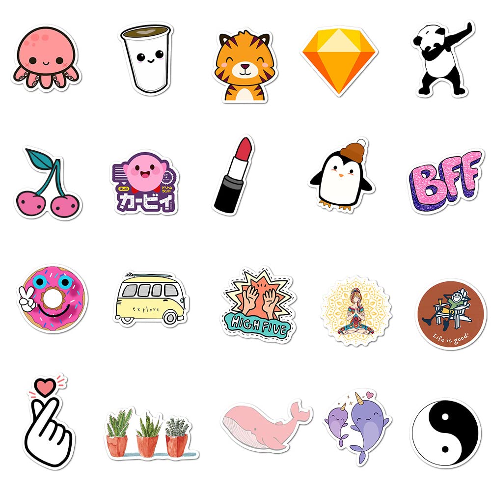 200 PCS Aesthetic Vinyl Stickers - Waterproof for Water Bottles, Laptop, Phone | Kids & Teens Decor