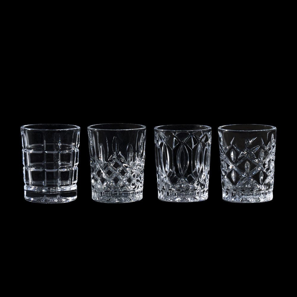 4-Piece Cordial Shot Glass Set - Elegant Liqueur & Whiskey Tasting Glasses for Home Bar, Parties & Gifts