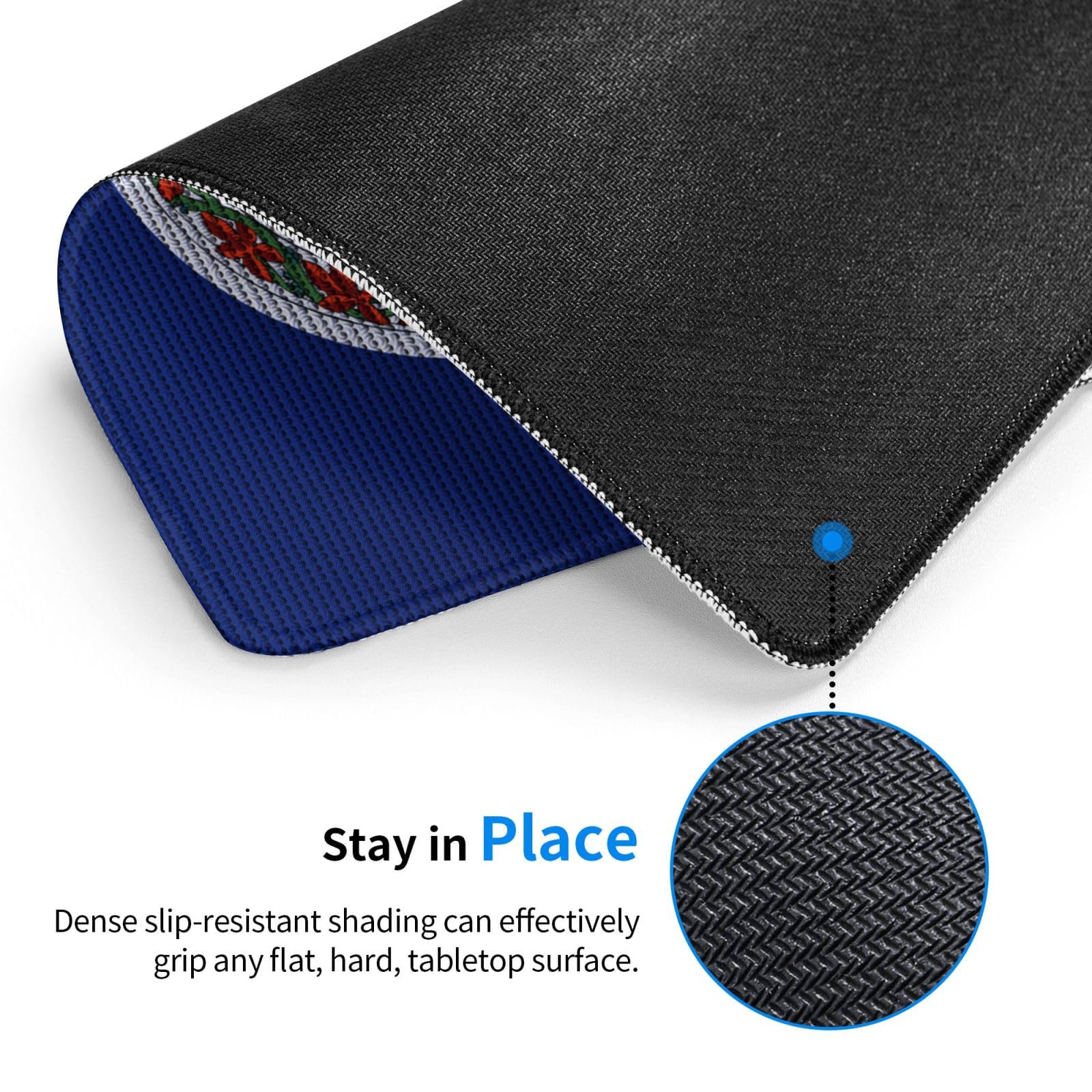 Virginia Flag Knit Effect Mouse Pad - Waterproof, Non-Slip Rubber Base - 10x12 Inch Office & Gaming Mousepad for Laptop & PC - Perfect for Home, Office & Gaming Setups
